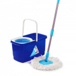 Kleeno Easy Clean 360 Degree Bucket Spin Mop with 1 Extra Micro Fibre Refill, Blue