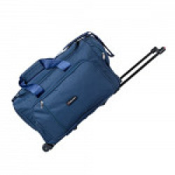 Indian Riders Nylon and Fabric Navy Blue Trolley Bag