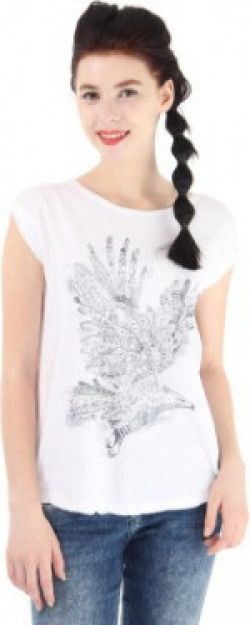 Pepe Jeans Printed Women's Round Neck White T-Shirt