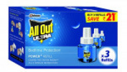 All Out Ultra Triple Refill (45ml, 3 Pieces, Clear)