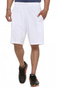 VIMAL Men's Cotton Blended Shorts, Large(White, D11-WHT-L)