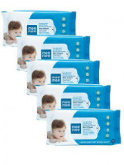 Mee Mee Caring Baby Wet Wipes with Lemon Fragrance (72 pcs/Pack) (Pack of 5)