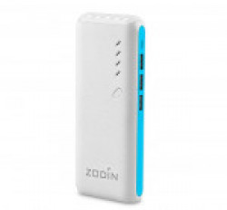 Zodin ZL130T 13000mAh Power Bank with LED Torch Light (White & Blue)