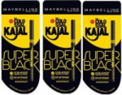 Maybelline Colossal Kajal Super Black Pack Of 3(Black)