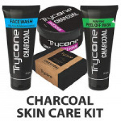 Trycone Activated Charcoal Peel Off Mask, Face Wash, Face Scrub, Soap, Combo Pack of 4