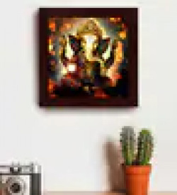 Multicolour Wood Beautifully Printed Ganesha Painting By Go Hooked