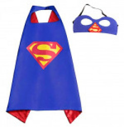 TONY STARK Superman Superhero Capes Dress up Costume Set with Mask for Boys and Girls (Blue)