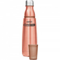 Milton Vertex -500 Thermosteel  Water Bottle with Unbreakable Tumbler, 500 ml, Peach