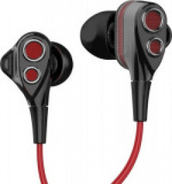 boAt Nirvanaa Tres Triple Driver Wired Headset with Mic(Black, In the Ear)