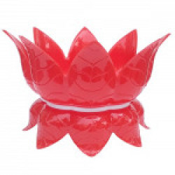 Plantex Lotus Shaped Water Pot / Matka Stand - Plant Pot Stand - Planter Stand - Red