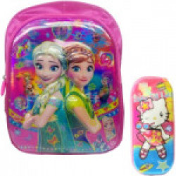 Abrose (Free)3D WaterProof Barbie Bag With Free 3D Pencil Box Waterproof Shoulder Bag(Multicolor, 12 inch)