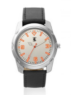 Teesort Analogue White Dial Men's Watch with Leather Strap @179