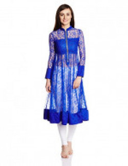Iti Women's Silk Anarkali Kurta (S12-844_BLUE_M)