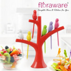 Floraware Plastic Fork Set, Set of 6, Multicolour (Fruit-Frok-Reg.)