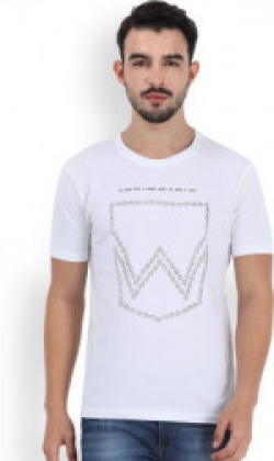 Wrangler Solid Men's Round Neck White T-Shirt
