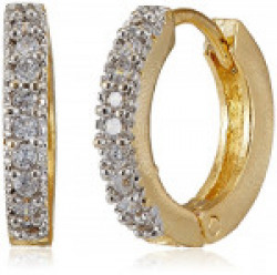 Ava Golden American Diamond Hoop Earrings For Women