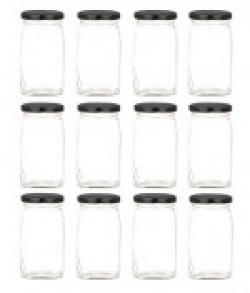 Lug Cap Air Tight Bottle Cap for Pickle & Jam Bottle - Pickle & Jam Bottle Caps (Pack of 12 Pcs) 63 MM (6.3 cm) (Black)