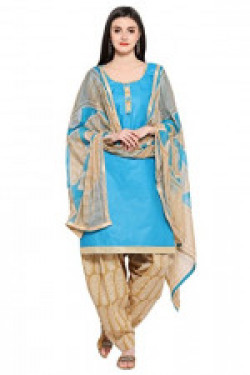 EthnicJunction Women's Cotton Dress Material for Women Patiala Style Unstitched (EJ1097-101_Sky Blue)