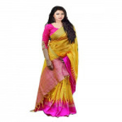 Raptus Lifestyle Cotton Saree With Blouse Piece(Pink Pallu)