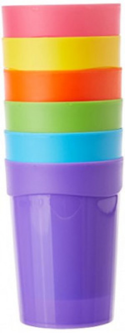 Haixing Plastic Easy Grip Hard Cup Set, 400ml, Set of 6, Multicolour