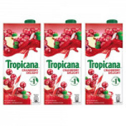 Tropicana Cranberry Delight Fruit Juice, 1L (Pack of 3)