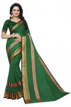 Raptus Lifestyle Cotton Saree With Blouse Piece(Ragini Green)