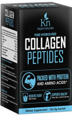 Kayos Naturals Pure Collagen Peptides Hydrolyzed Protein Supplement Powder - 12 g (Pack of 10 Sachet)