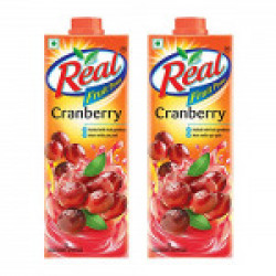 Real Fruit Power Juice, Cranberry, 1L (Pack of 2)