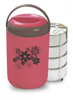 Asian Royal Thermo Plastic Lunch Box Set, 750ml, Set of 4, Pink