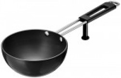 Amazon Brand - Solimo Hard Anodized Tadka Pan, 13 cm/ 500 ml, Black