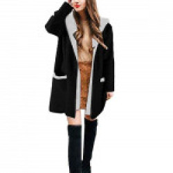 SkyFoxWomen Winter Hooded Two False Pieces Sweatshirt Cardigan Coat