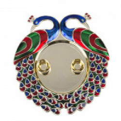 Indishopy Peacock Shape Designer PujaThali/Rakhi Platter/Engagement Ring Platter/Tilak Thali (Size 15:cm)