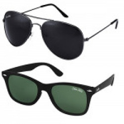 Silver Kartz Unisex Cellulose Acetate Premium look exclusive sunglasses (Black, cm106)