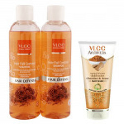 VLCC Hair Fall Control Shampoo (Buy 1 Get 1) and Kesar Chandan Face Wash Combo