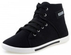 Tempo Men's Canvas Boxer Casual Shoes, 8(BLK/WHT08, Black)