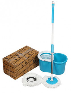 GTC 360 Degree Spin Floor Cleaning Easy Bucket Pvc Mop with 2 Microfiber Heads