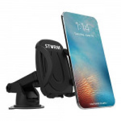 Storm Car Stand Mobile Holder With 360 Degree Rotation, 3-in-1(Car Dashboard, Windshield, Office Desk) Car Mount Holder For All Smartphones. (Black)