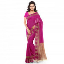 Anand Sarees Georgette Saree with Blouse Piece (1168_3_dark pink_Free size)