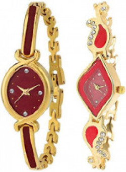 Xforia Girls Watches Maroon & Red Color Dial Watch for Women Latest Pack of 2 (RG-FLX-48)