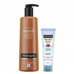 Neutrogena Rainbath Shower and Bath Gel, 250ml with Free Ultra Sheer SPF 50+ Dry Touch Sunblock, 30ml