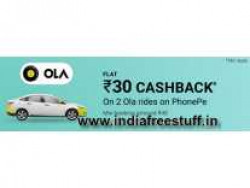 Ola Cabs Rs. 30 Cashback on 2 Rides of Rs.40 on PhonePe app