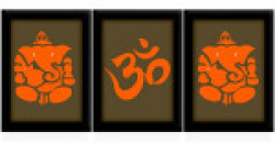 TIED RIBBONS Ganesh ji Framed Paintings Set of 3 (13.6 inch X 10.2 inch)