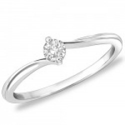 Peora Classic Proposal CZ Ring in 925 Sterling Silver Rhodium Finish