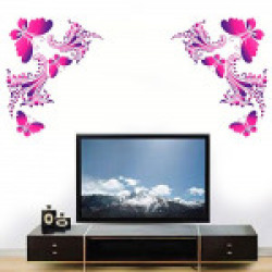 Decals Design 'Shaded Butterfly' Wall Sticker (PVC Vinyl, 50 cm x 70 cm),Multicolour
