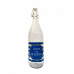 Soogo Round Glass Water Bottle, 1 Litre, Transparent