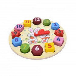 Toyshine Wooden Blocks Toys Digital Geometry Clock Baby Kids Early Education Puzzle Set