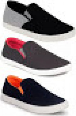 Genial 3Shoes Of Loafers Loafers For Men  (Multicolor)