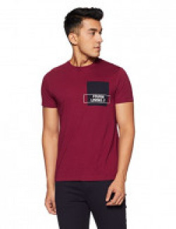 French Connection Men's Solid Slim Fit T-Shirt (561QD-RHODODENDRON-L)