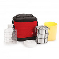 Cello Archo 3 Container Lunch Packs, Red