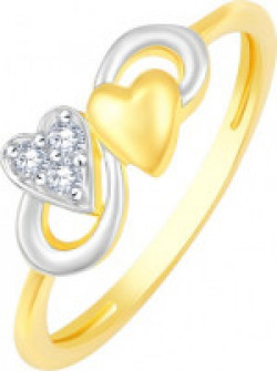 Sukai Jewels Stylish Heart Alloy, Brass Cubic Zirconia Gold-plated Plated Ring